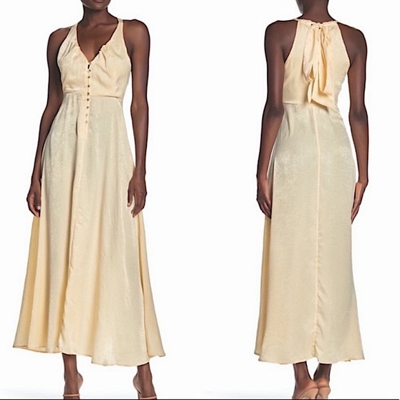 Vintage Dresses & Skirts - NWT Free People silky satin halter dress